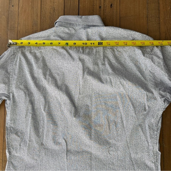 Karl lagerfeld gray striped classic long sleeve button down men’s 41 large - Picture 11 of 12